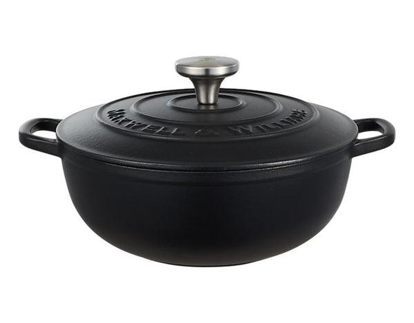 Maxwell & Williams Cast Iron Round Casserole Black 24cm / 3.3L Gift Boxed