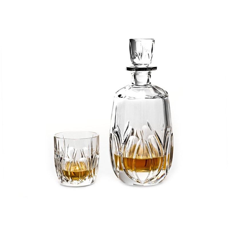 Bohemia Crystal Fire Whisky Set (1 Decanter + 6 Tumblers)
