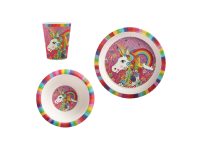 Maxwell & Williams Rainbow Jungle Children's Bamboo Rainbow 3pc Dinner Set