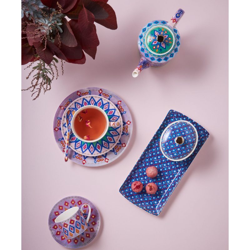 Maxwell & Williams Teas & C's Zanzibar Coupe Plate 19.5cm Ikat Gift Boxed