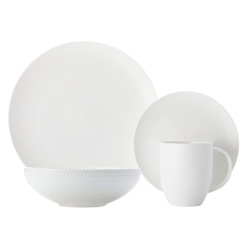 Maxwell & Williams White Basics Diamonds Dinner Set 16pc Gift Boxed