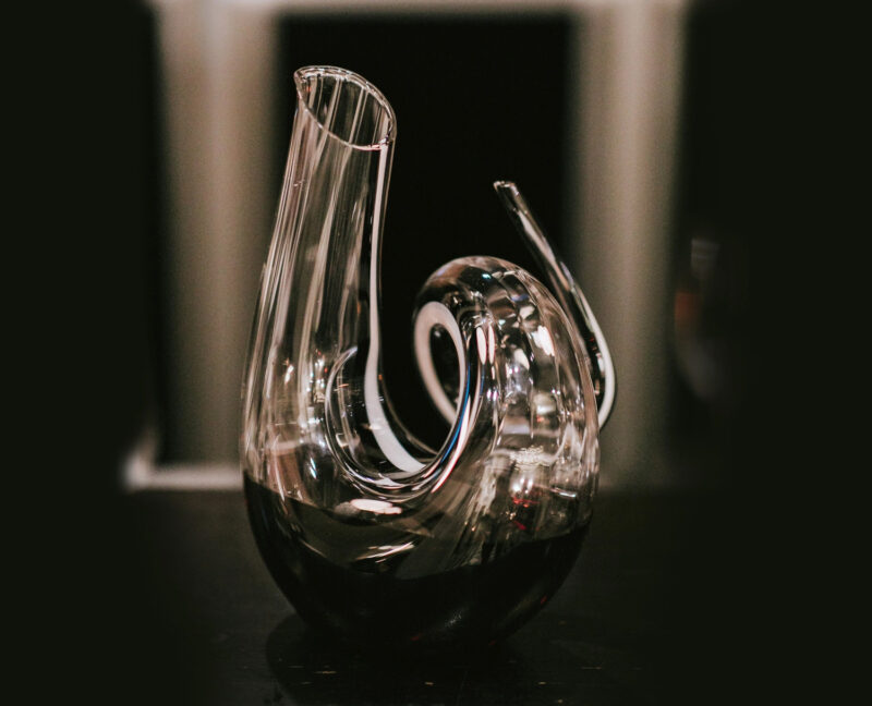 Riedel Decanter Curly Fatto A Mano Black/White/Black Optic
