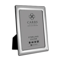 Carrs Silver - Plain Sterling Silver Photo Frame With Grey Velvet Back (With Engraving Option)