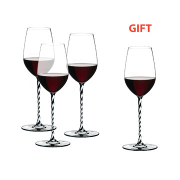 Riedel Fatto A Mano Riesling/Zinfandel Black and White Twisted (Buy 3 Get 4)
