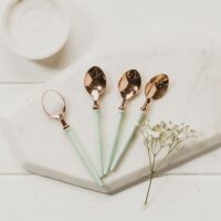 Just Slate 4 Enamel & Rose Gold Spoons