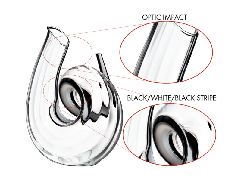 Riedel Decanter Curly Fatto A Mano Black/White/Black Optic