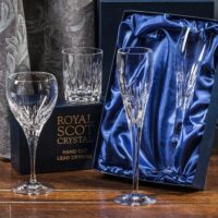 Royal Scot Sapphire Pair of Small Wines with Blue Gift Box