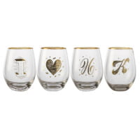 Maxwell & Williams The Letterettes Stemless Glass 500ML I❤︎HK Bundle Set of 4