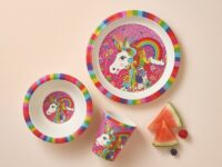 Maxwell & Williams Rainbow Jungle Children's Bamboo Rainbow 3pc Dinner Set