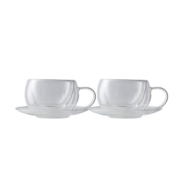 Maxwell & Williams Blend Double Wall Cup & Saucer 270ML Set of 2 Gift Boxed