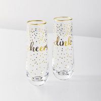 Maxwell & Williams Celebrations Stemless Flute Cheers Clink (Set of 2)