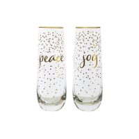 Maxwell & Williams Celebrations Stemless Flute Joy Peace (Set of 2)
