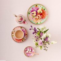 Maxwell & Williams Teas & C's Dahlia Daze Tea for One With Infuser 340ML Sky Gift Boxed