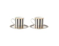Maxwell & Williams Teas & C's Regency Demi Cup & Saucer 100ML Set of 2 Black Gift Boxed