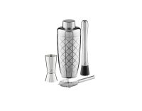 Maxwell & Williams Cocktail & Co Lexington Cocktail Set 4pc Silver Gift Boxed