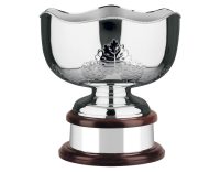 Swatkins Hand Chased with Wavy Edge Silver Plated Trophy Bowl