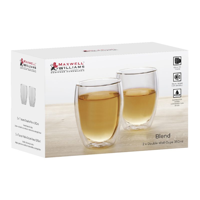 Maxwell & Williams Blend Double Wall Cup 350ML Set of 2 Gift Boxed
