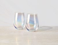 Maxwell & Williams Glamour Stemless Glass 560ML Set of 2 Iridescent Gift Boxed