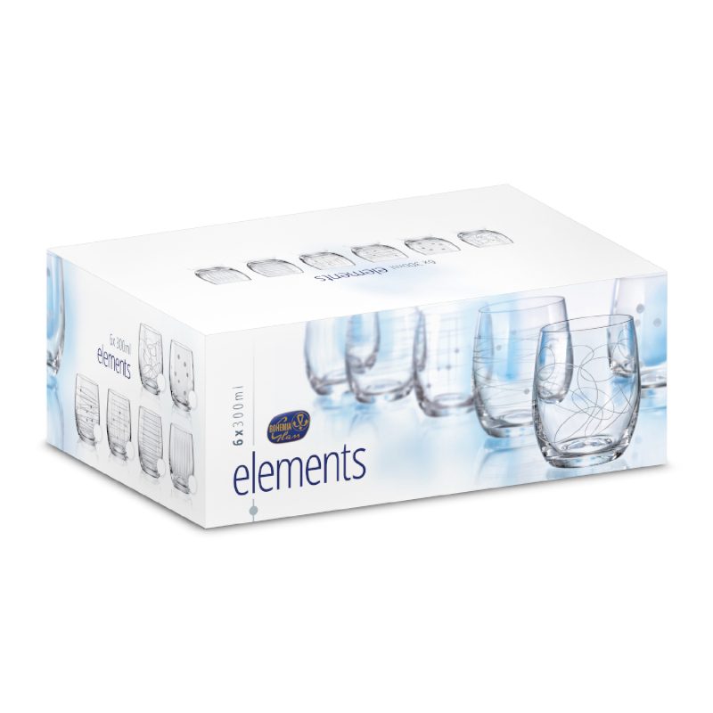 Bohemia Crystal Elements Tumbler 300ml (Set of 6)