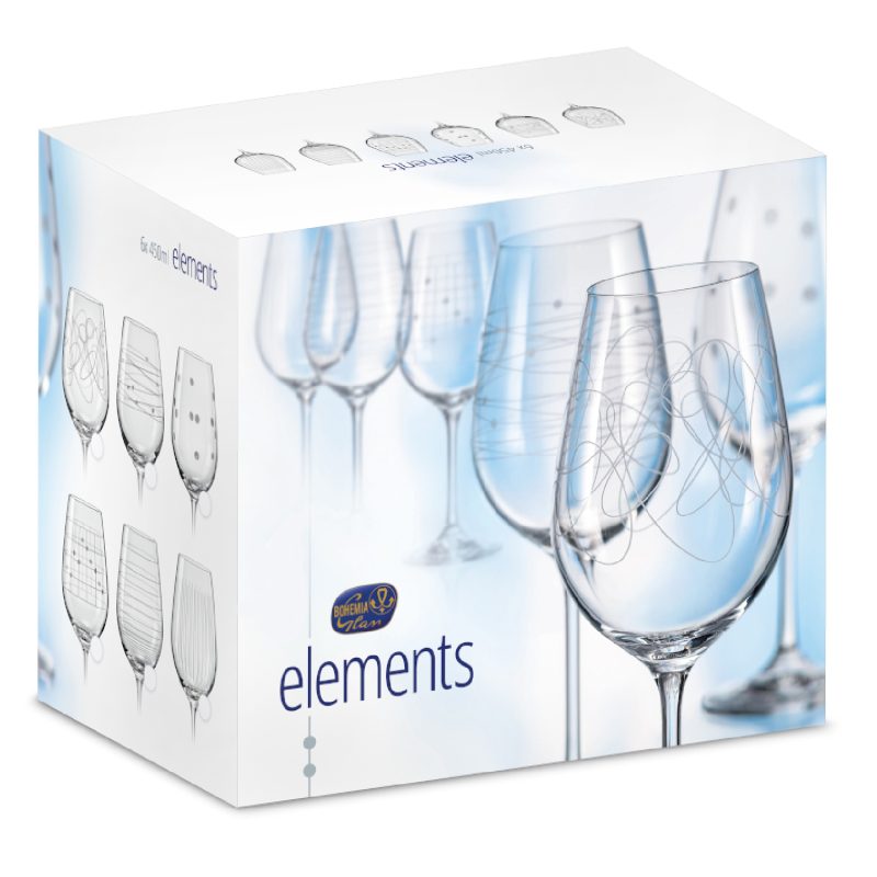 Bohemia Crystal Elements Wine Glasses 450ml (Set of 6)