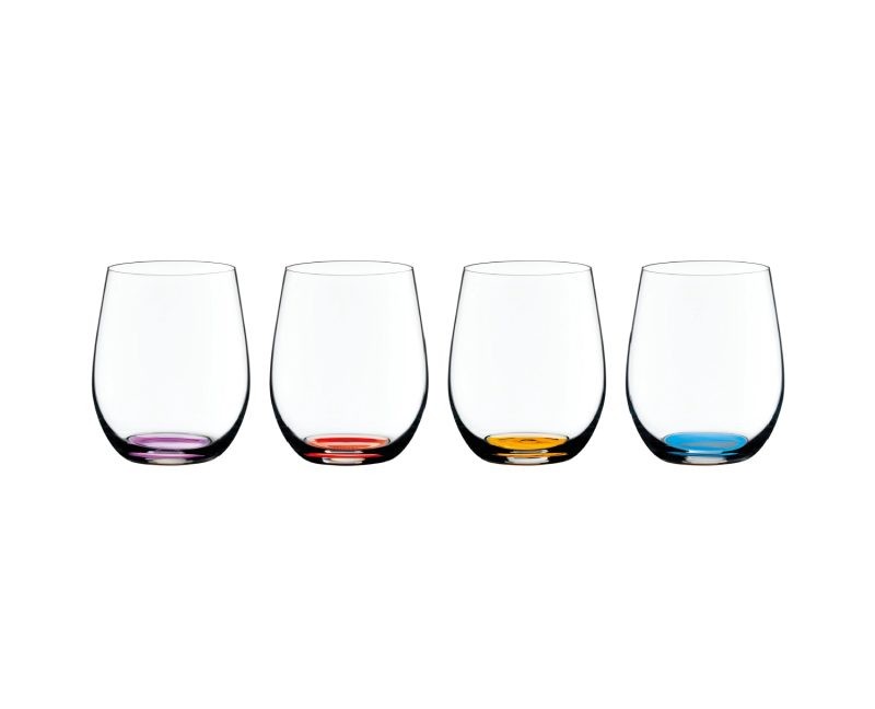 Riedel Happy O Set of 4 (Cinnabar Red, Purple, Azure Blue, Orange)