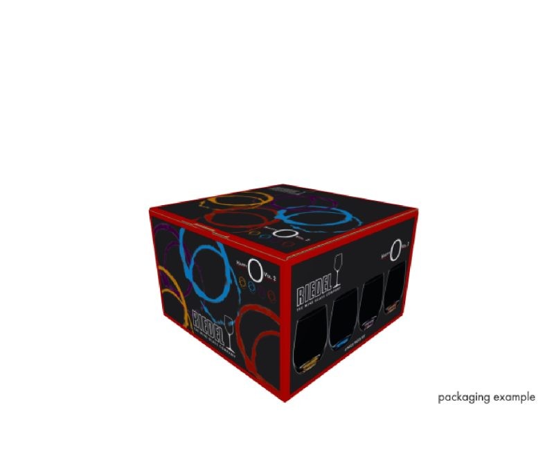 Riedel Happy O Set of 4 (Cinnabar Red, Purple, Azure Blue, Orange)
