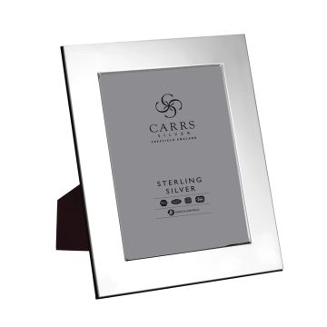 Carrs Silver – Modern Flat Wide Sterling Silver Photo Frame With Wood Back