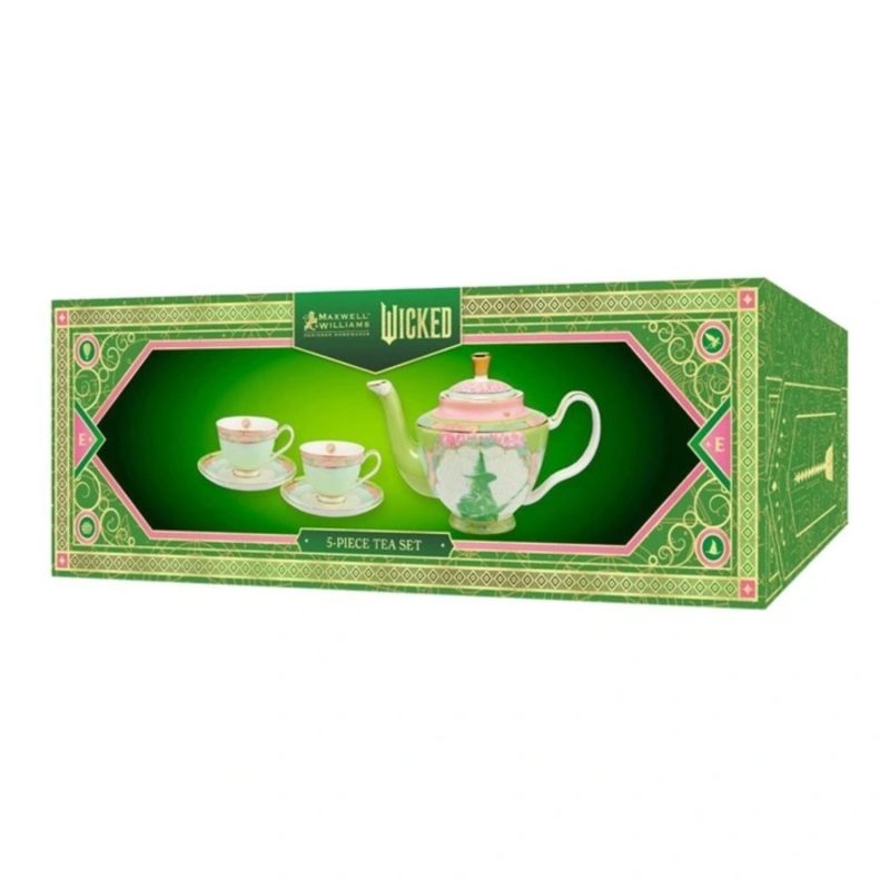 Maxwell & Williams Wicked Pink Goes Good With Green 5pc Tea Set Elphaba Gift Boxed
