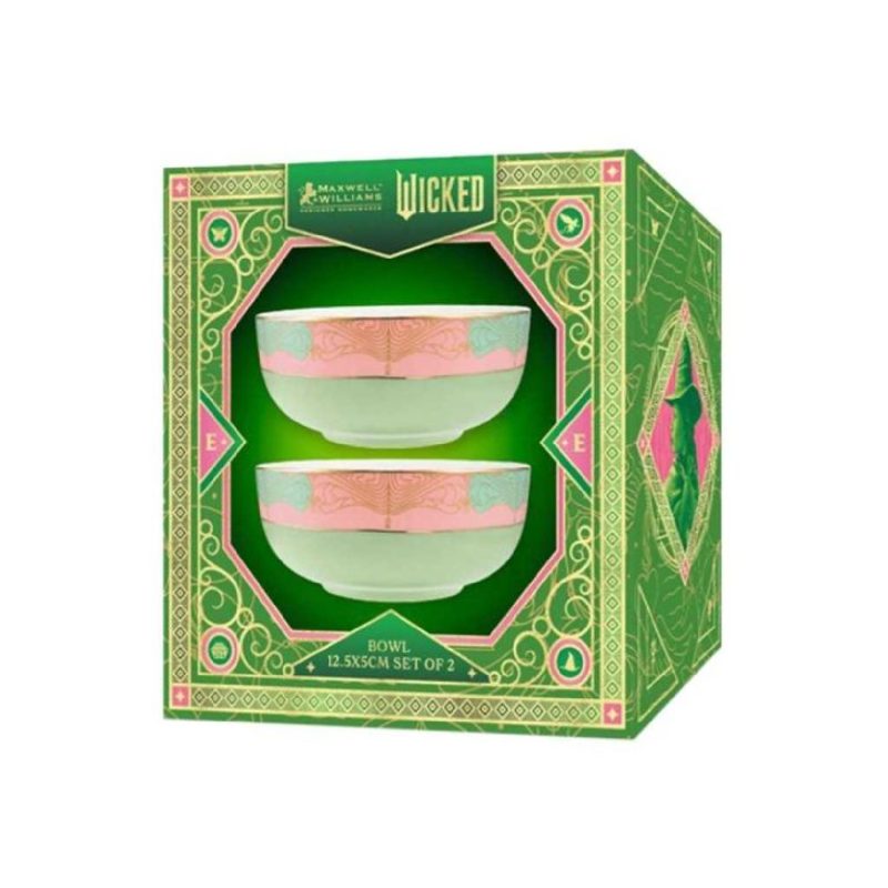 Maxwell & Williams Wicked Pink Goes Good With Green Bowl 12.5x5cm Elphaba Gift Boxed (Set of 2)