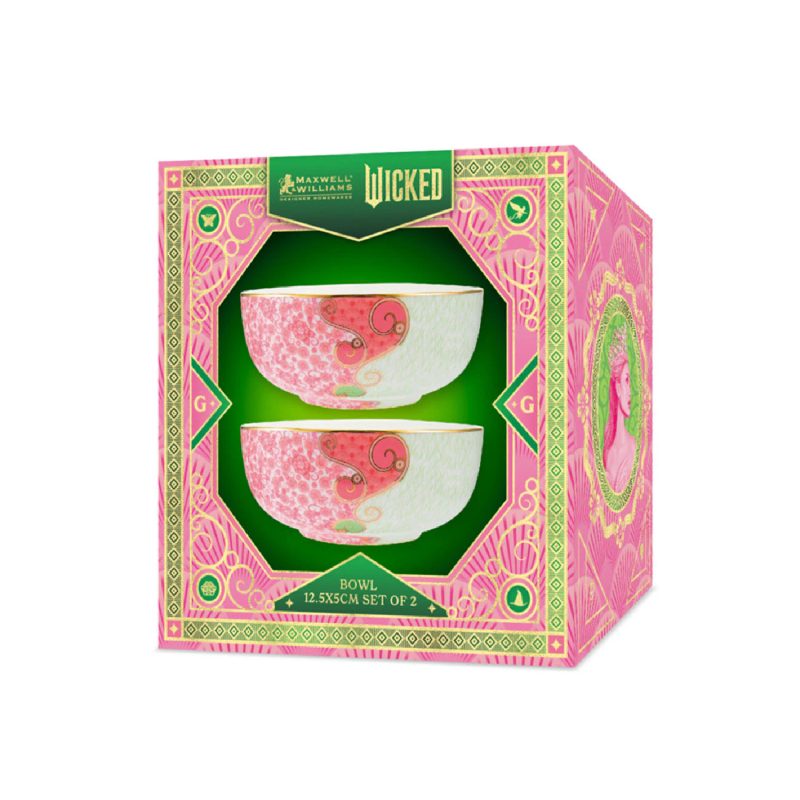 Maxwell & Williams Wicked Pink Goes Good With Green Bowl 12.5x5cm Glinda Gift Boxed (Set of 2)