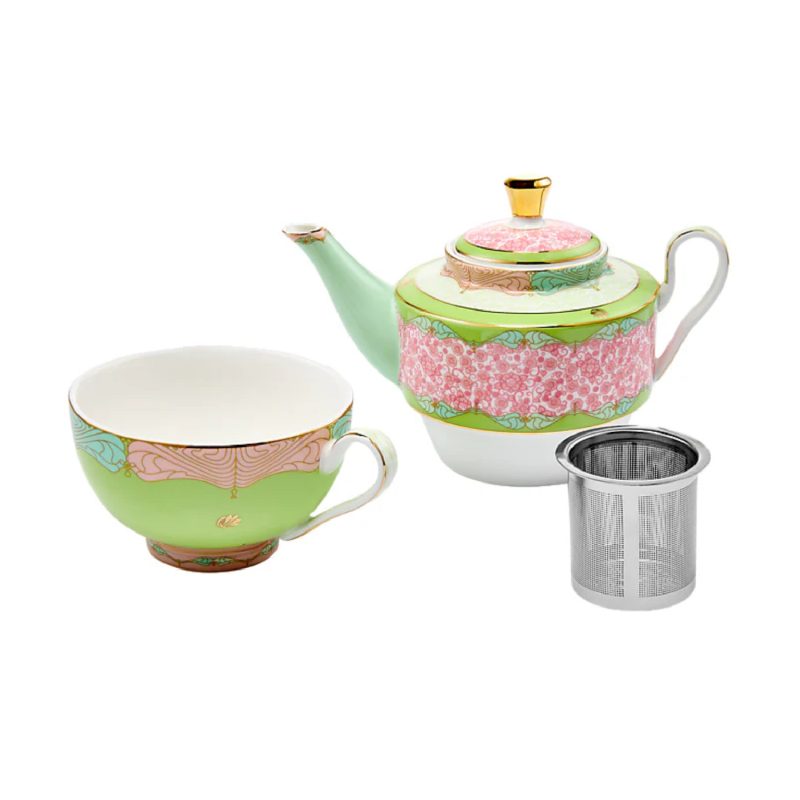 Maxwell & Williams Wicked Pink Goes Good With Green Tea for One With Infuser 380ML Elphaba Gift Boxed