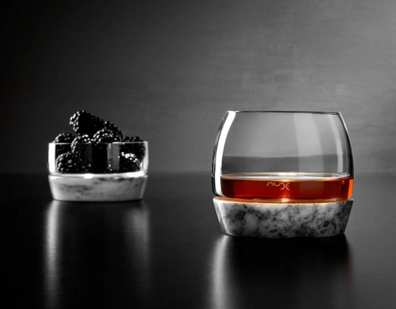 Nude Chill Whisky Tumbler With Marble Base (Clear)