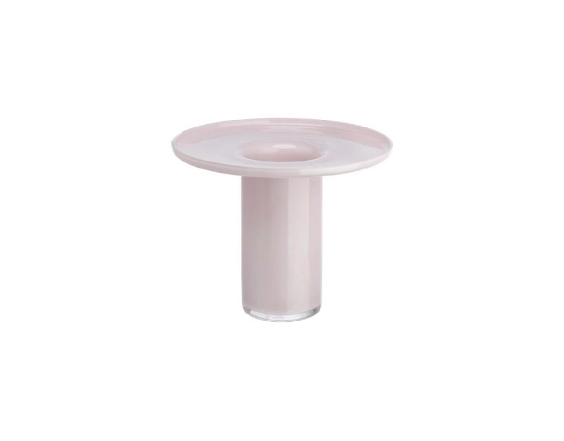 Nud Bloom Cake Stand with Dome (Clear + Opal Pink)