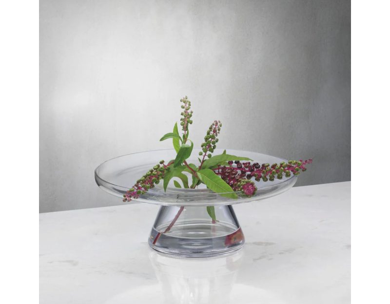 Nud Bloom Cake Stand with Dome (Clear + Opal Pink)